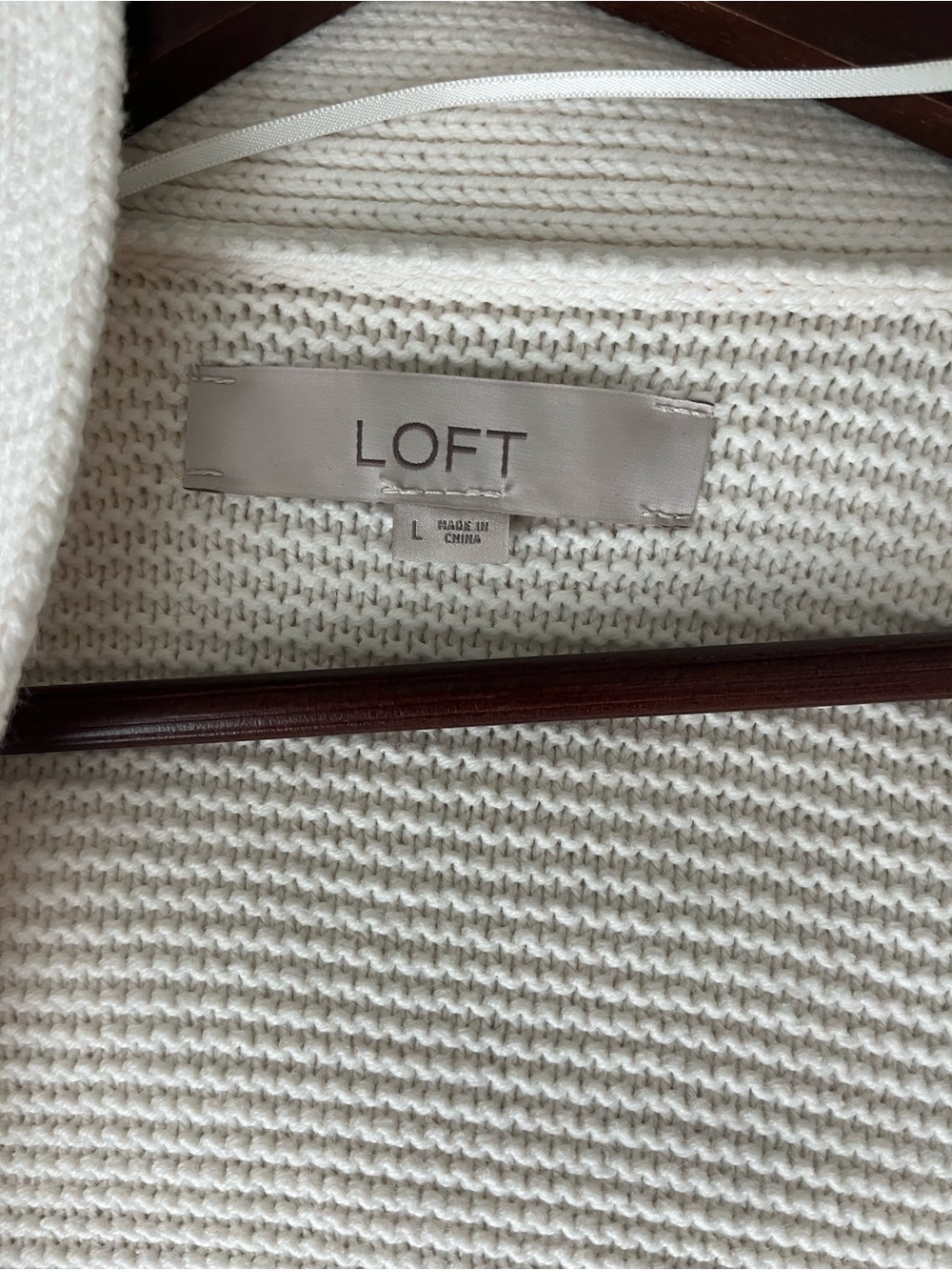LOFT Cream Crewneck Sweater - Soft Knit